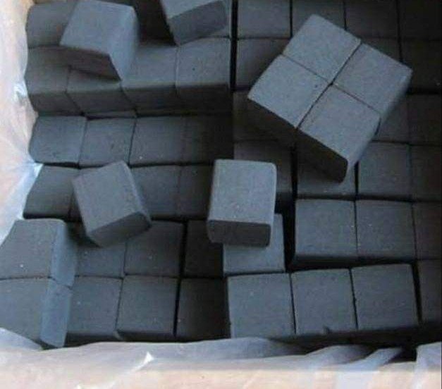 Shisha charcoal briquettes packed in 10kg boxes for export and wholesale supply.