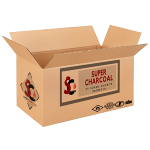 Standard carton boxes for charcoal packaging in 10kg and 20kg sizes for export.